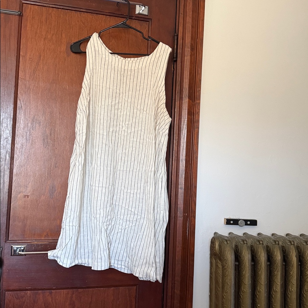 a new day White and Black Striped Sleeveless dress